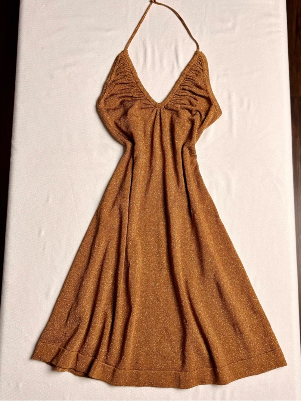 Joos Tricot Gold and Brown Sparkly Dress- S